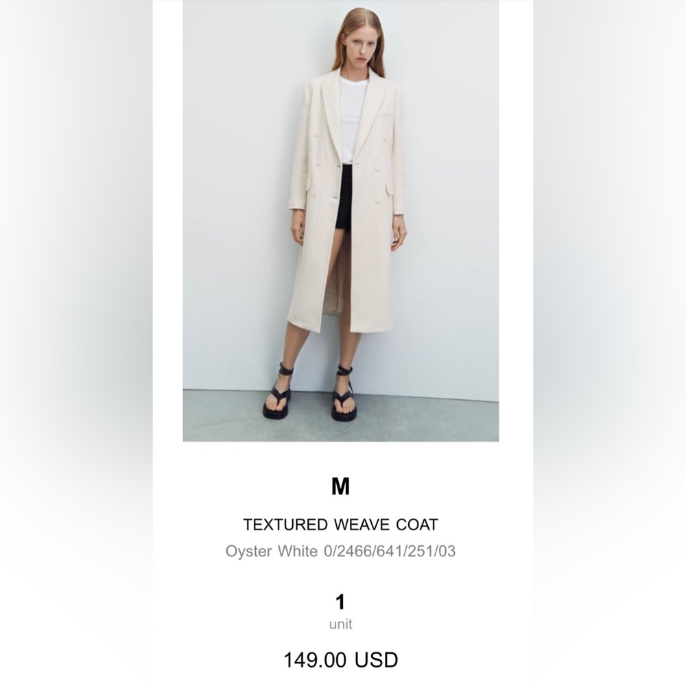 Zara Lightweight overcoat